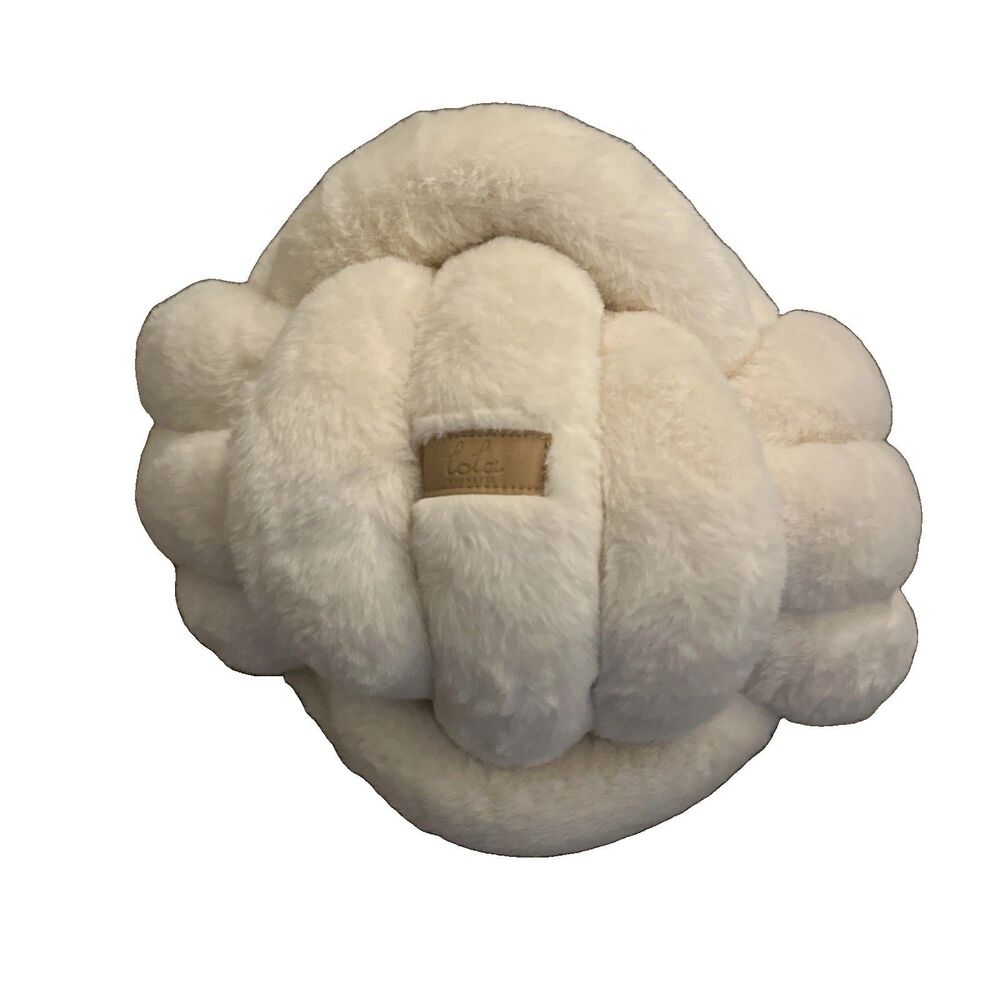 Lola Blankets Knotty Pillow Cream 11” X 11”Large
